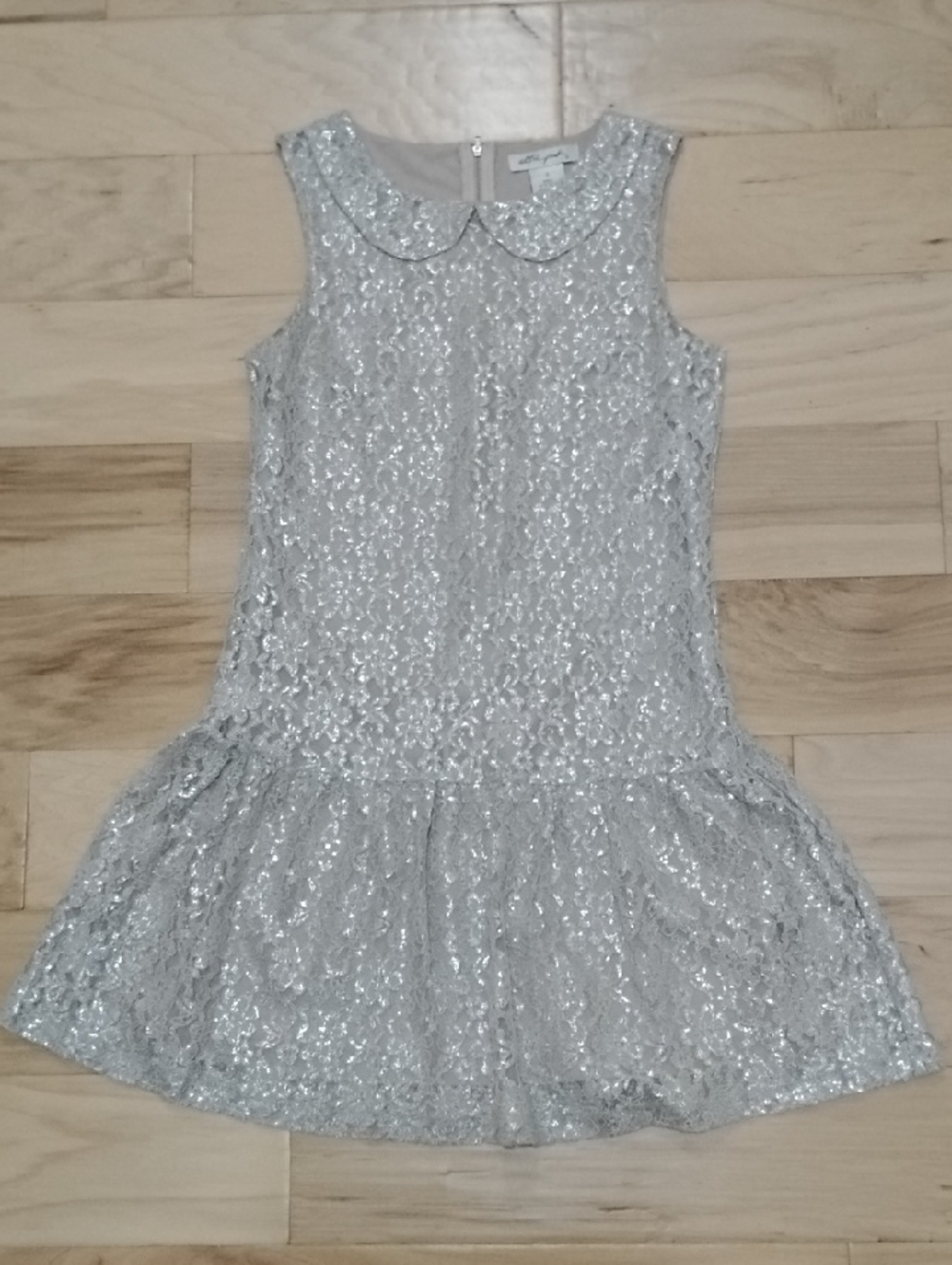 Ultra Pink Silver Sequin Lace Party Dress for Girls